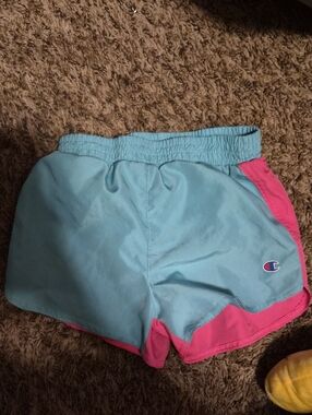 Champion Blue and Pink Girls' Athletic Shorts